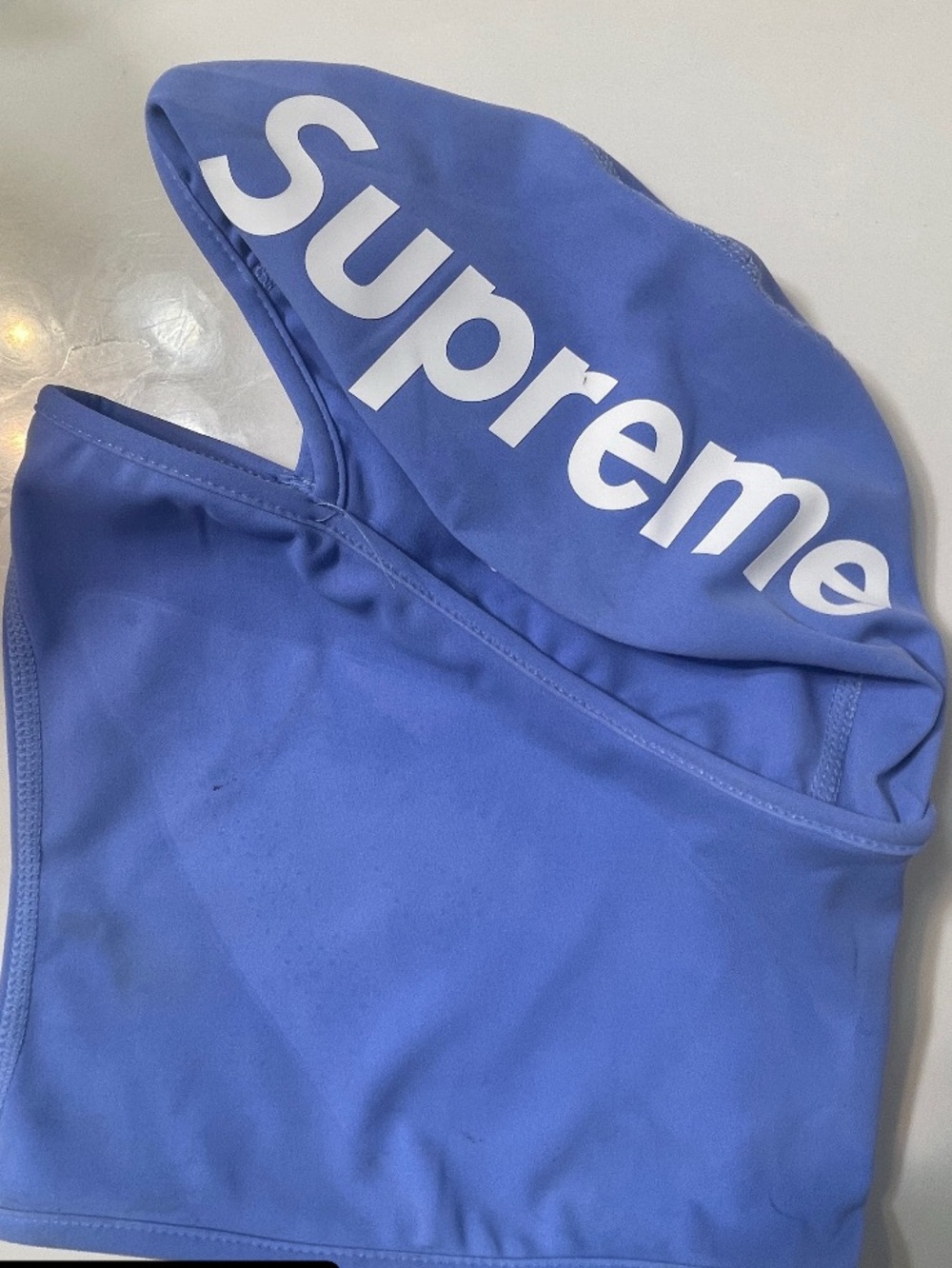 Supreme Men’s Periwinkle Blue Swim Hood with White Logo